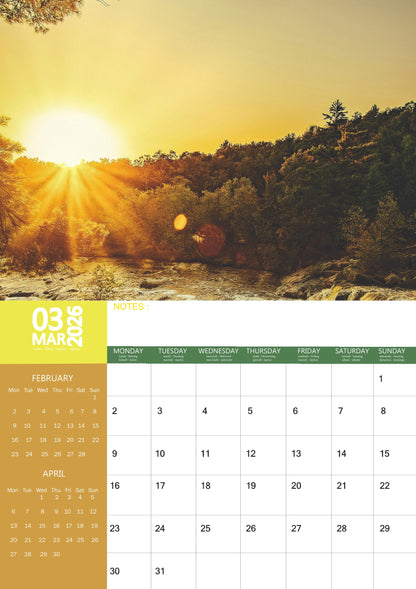 Sunset Natural Calendar 2026 – M-PRA Range