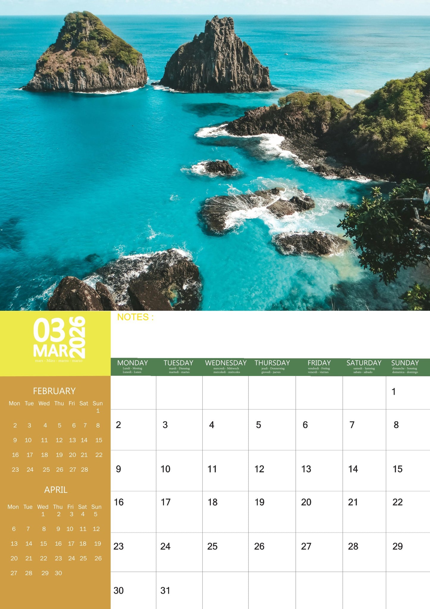 Tropical Islands Calendar 2026 – M-PRA Range