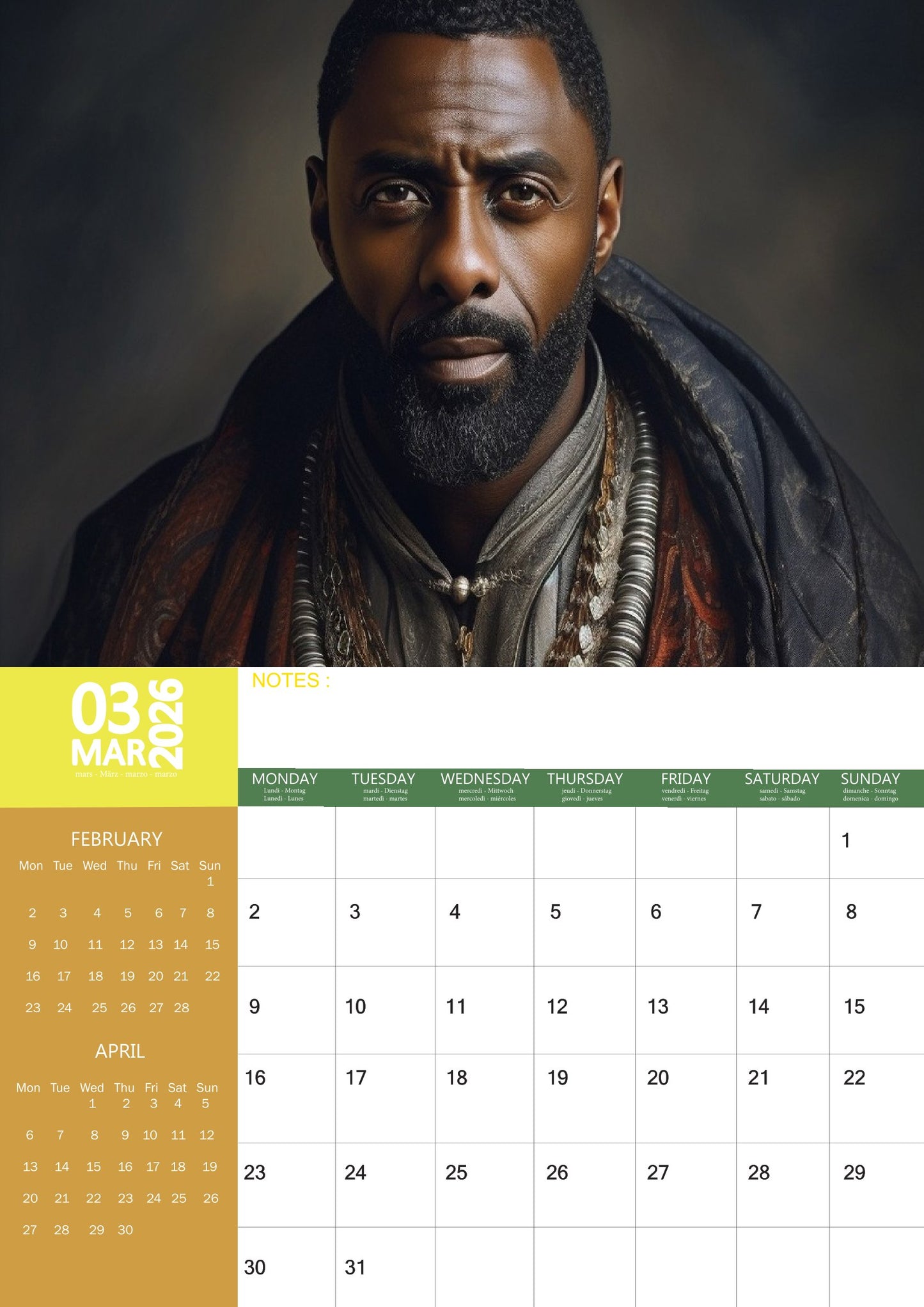 Idris Elba Celebrity Calendar 2026 – M-PRA Range