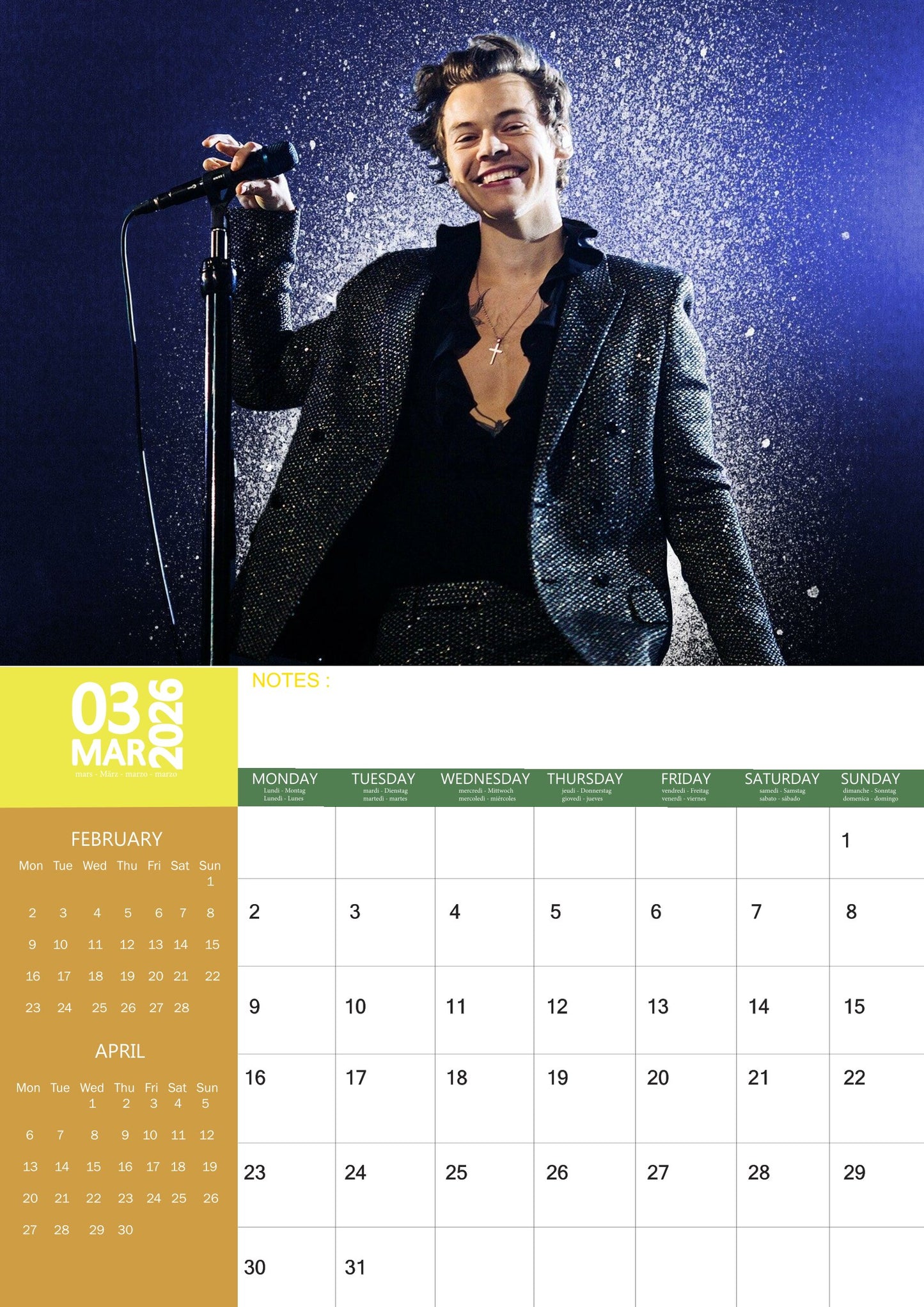 Harry Styles Music Calendar 2026 – M-PRA Range