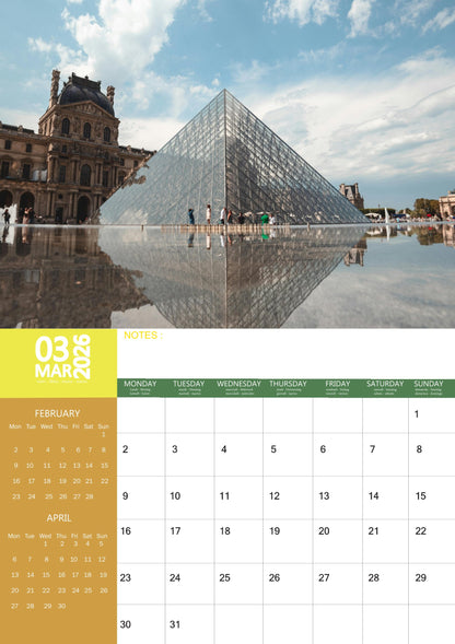 France Calendar 2026 – M-PRA Range