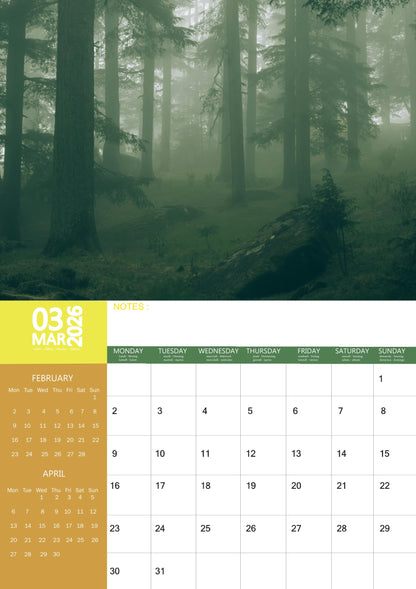 Deep Forest Natural Calendar 2026 – M-PRA Range