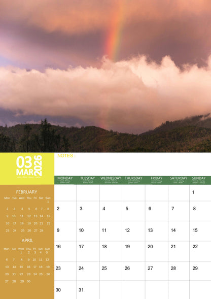 Rainbow Natural Calendar 2026 – M-PRA Range