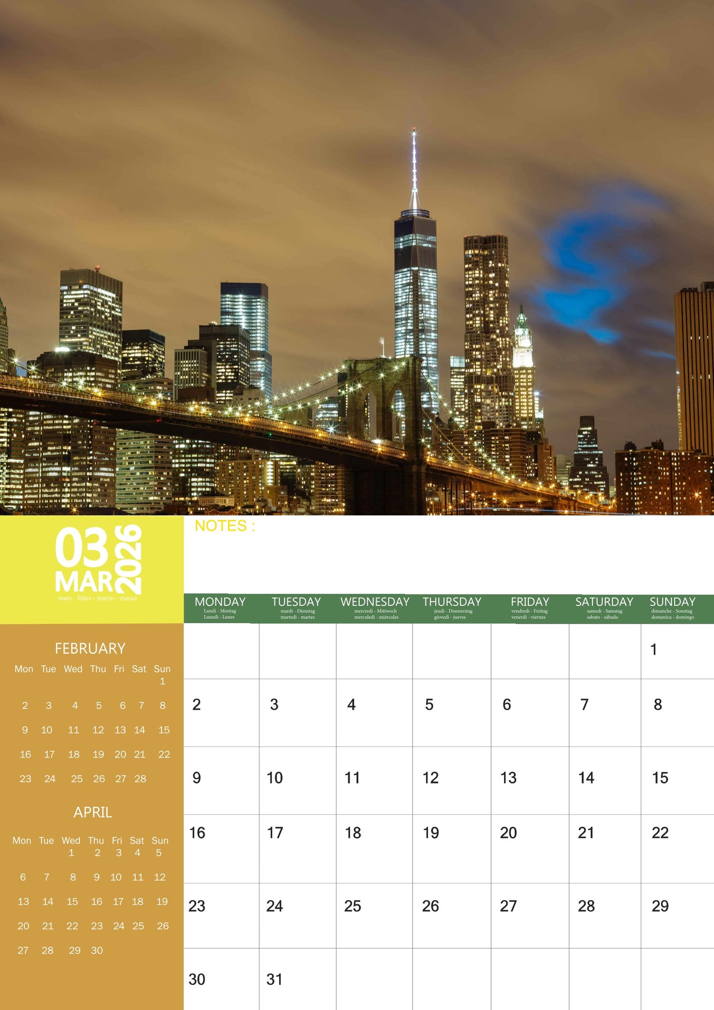 New York Calendar 2026 – M-PRA Range