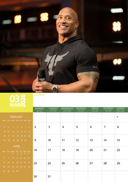 Dwayne Johnson Celebrity Calendar 2026 – M-PRA Range