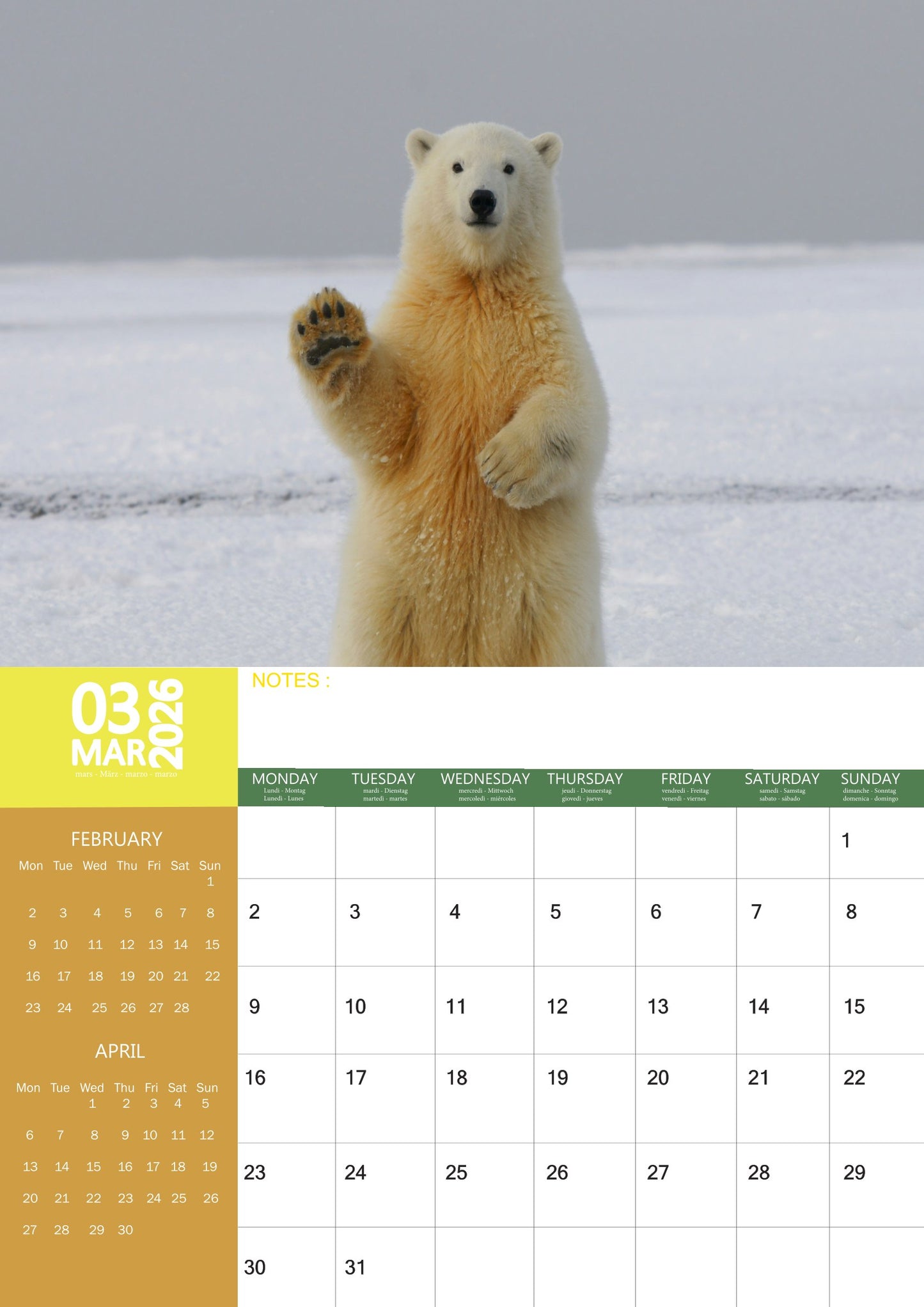Wildlife Calendar 2026 – M-PRA Range