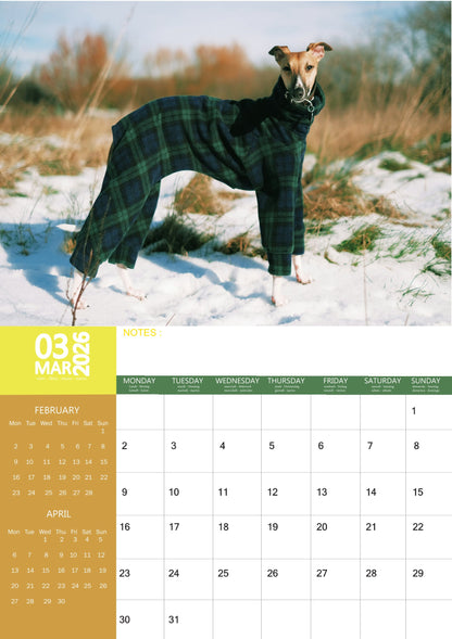 Whippet Dog Calendar 2026 – M-PRA Range