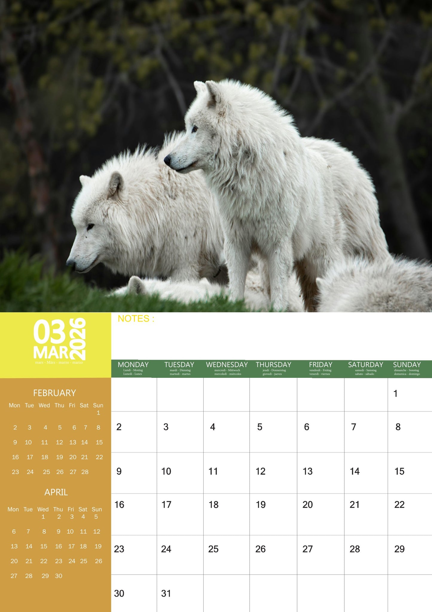 Wolves Calendar 2026 – M-PRA Range