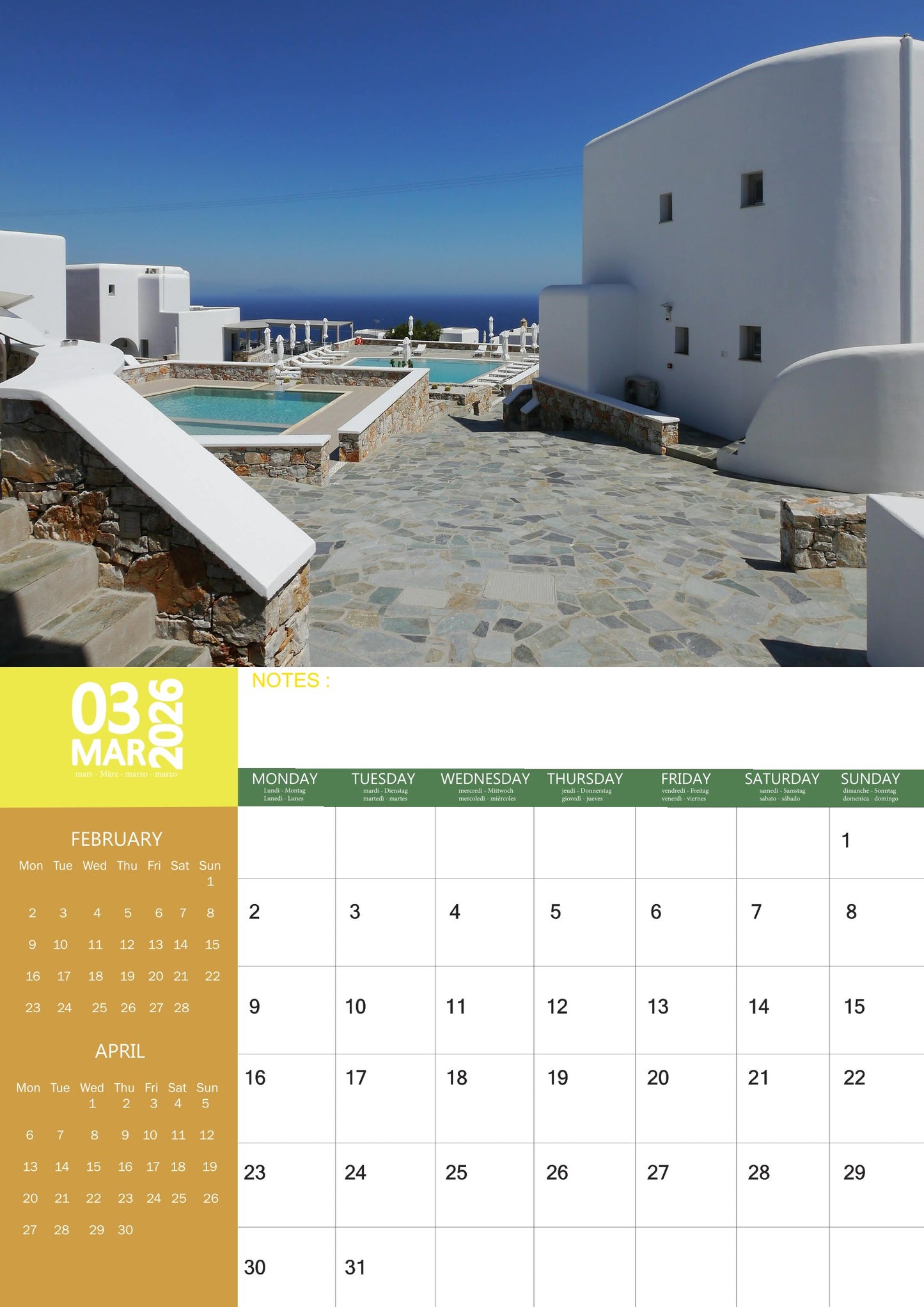 Greek Isles Calendar 2026 – M-PRA Range