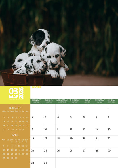 Dalmation Dog Calendar 2026 – M-PRA Range