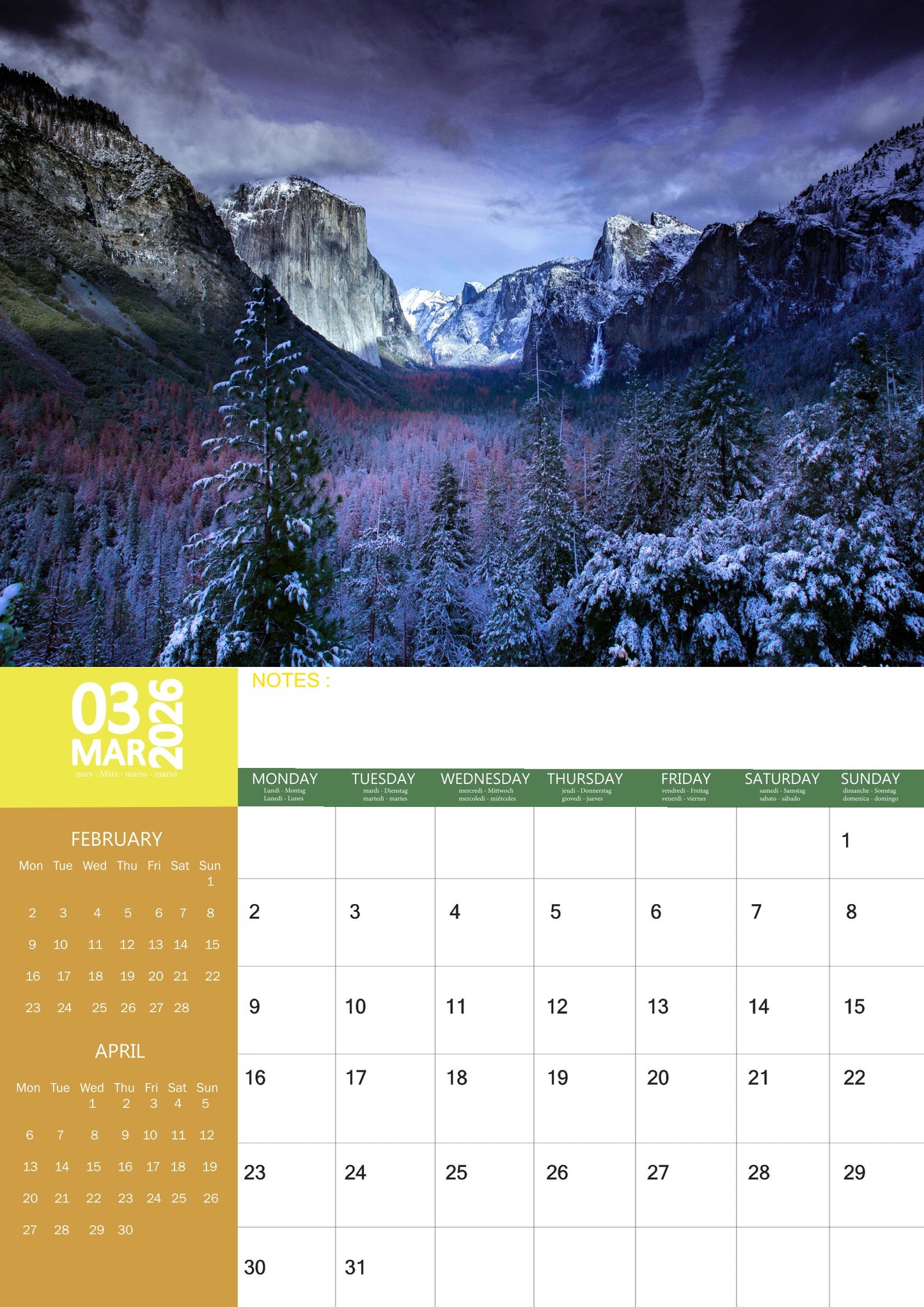 World Travel Calendar 2026 – M-PRA Range