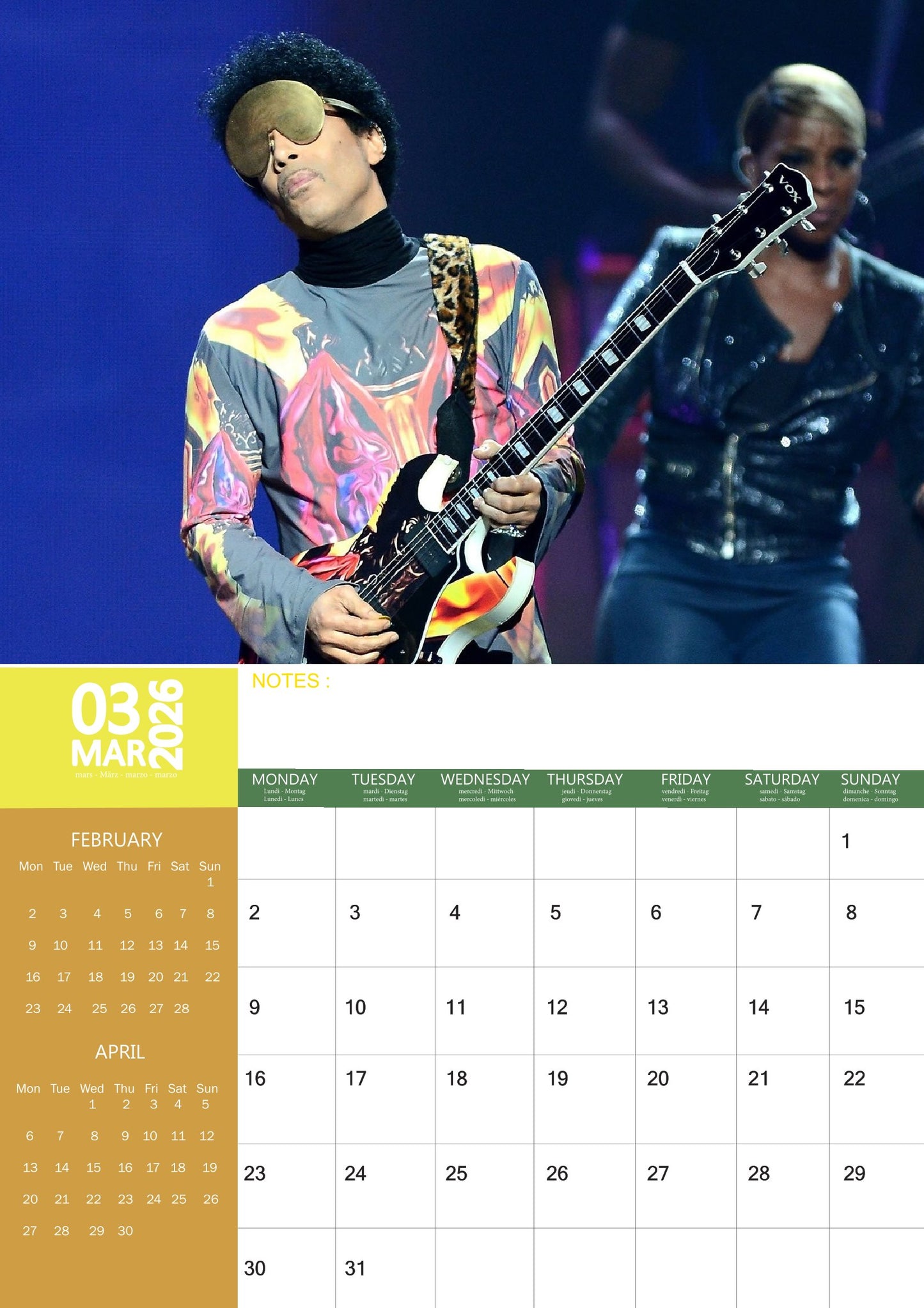 Prince Music Calendar 2026 – M-PRA Range