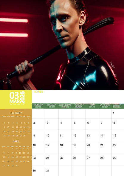 Tom Hiddleston Celebrity Calendar 2026 – M-PRA Range