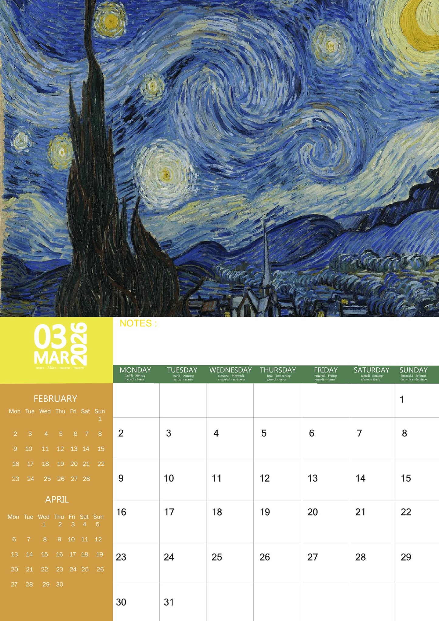 Impressionist Art Calendar 2026 – M-PRA Range