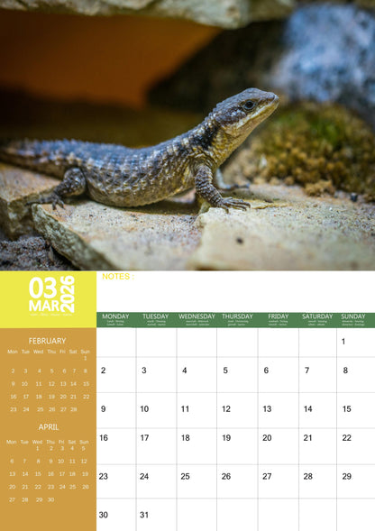 Lizard Calendar 2026 – M-PRA Range