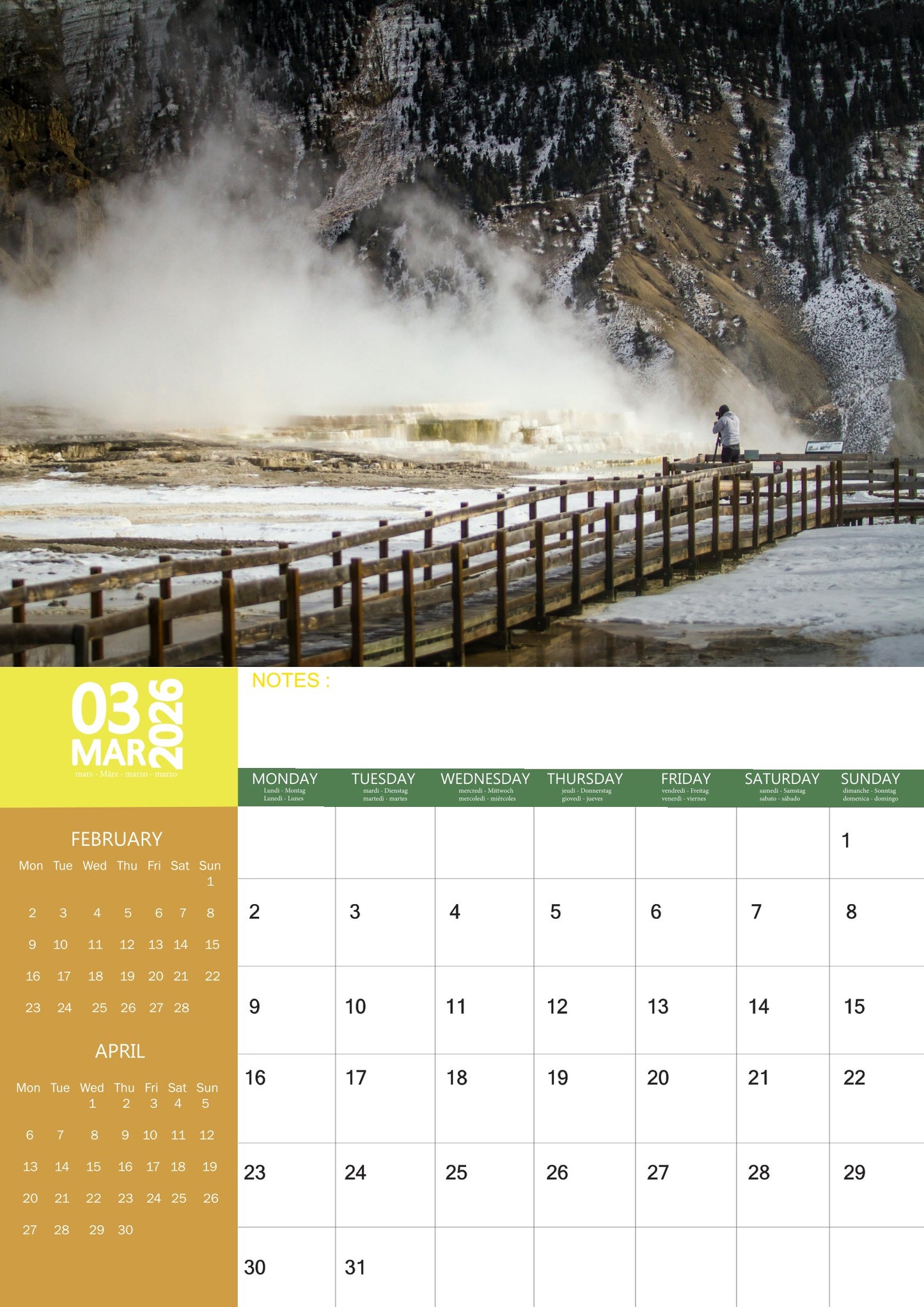 National Park Natural Calendar 2026 – M-PRA Range