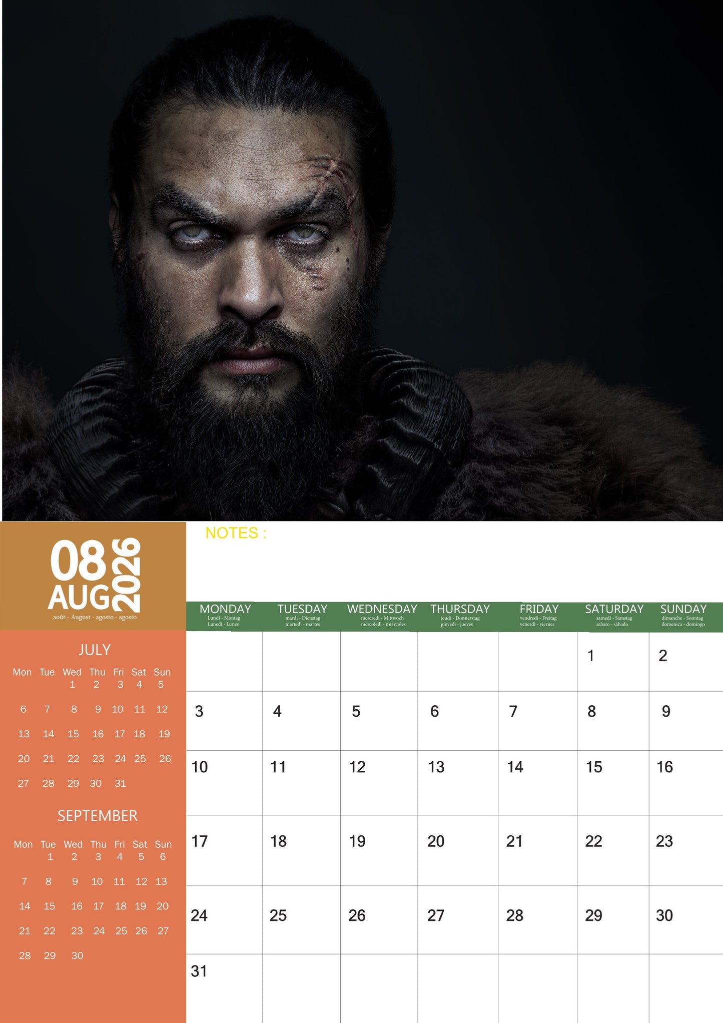 Jason Momoa Celebrity Calendar 2026 – M-PRA Range