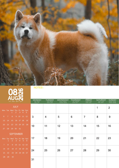 Akita Dog Calendar 2026 – M-PRA Range