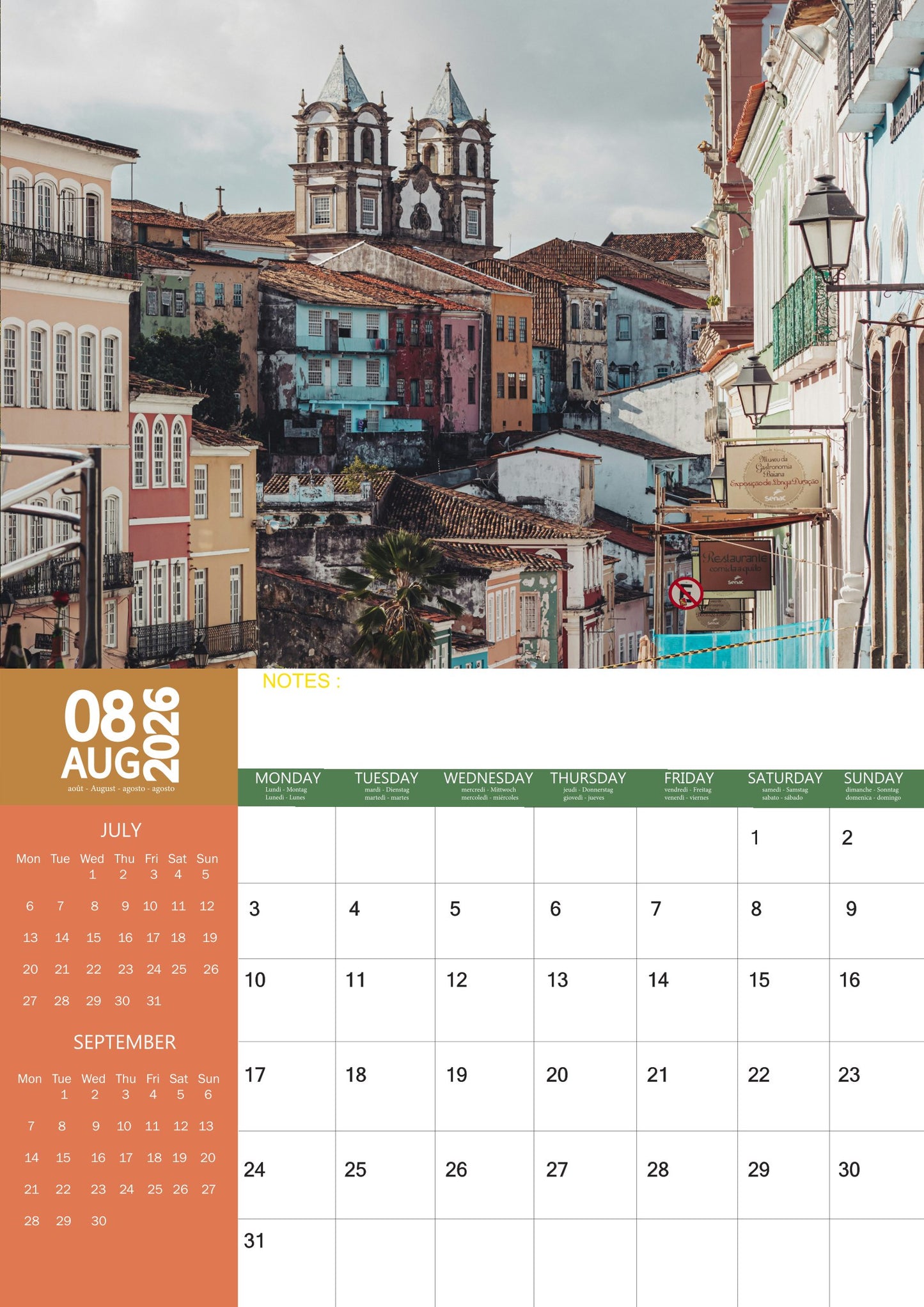 Brazil Calendar 2026 – M-PRA Range