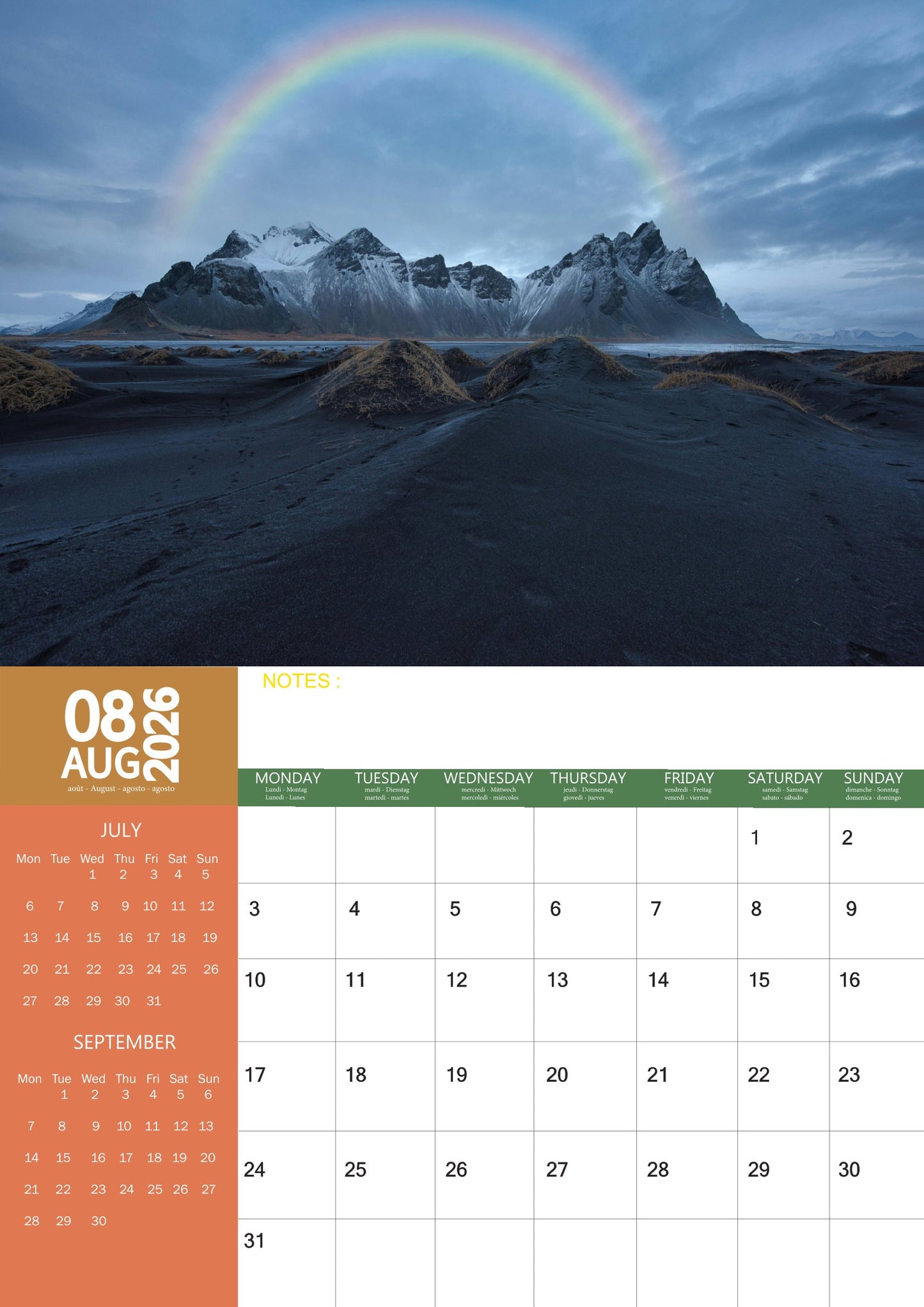 Iceland Calendar 2026 – M-PRA Range
