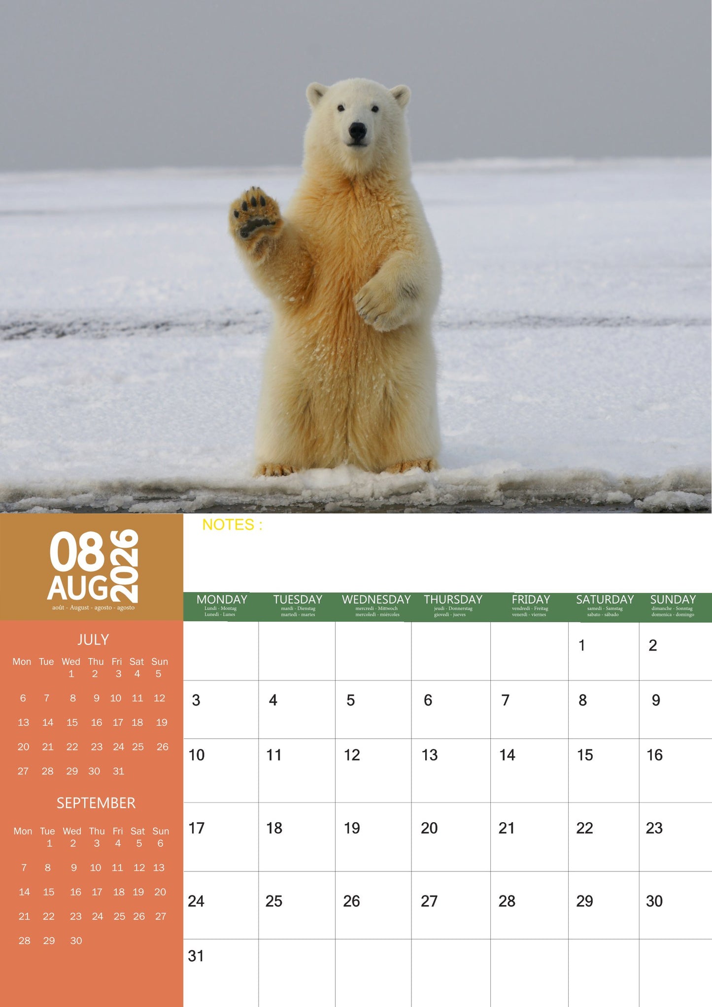 Arctic Animals Calendar 2026 – M-PRA Range