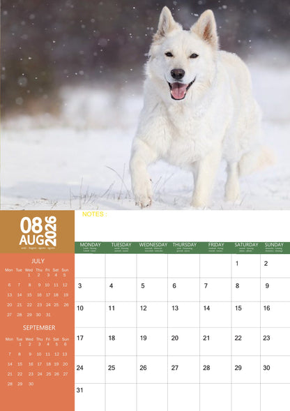 White German Shepard Dog Calendar 2026 – M-PRA Range