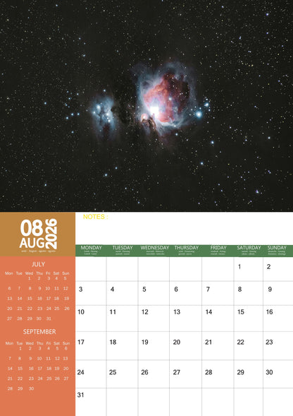 Astronomy Natural Calendar 2026 – M-PRA Range