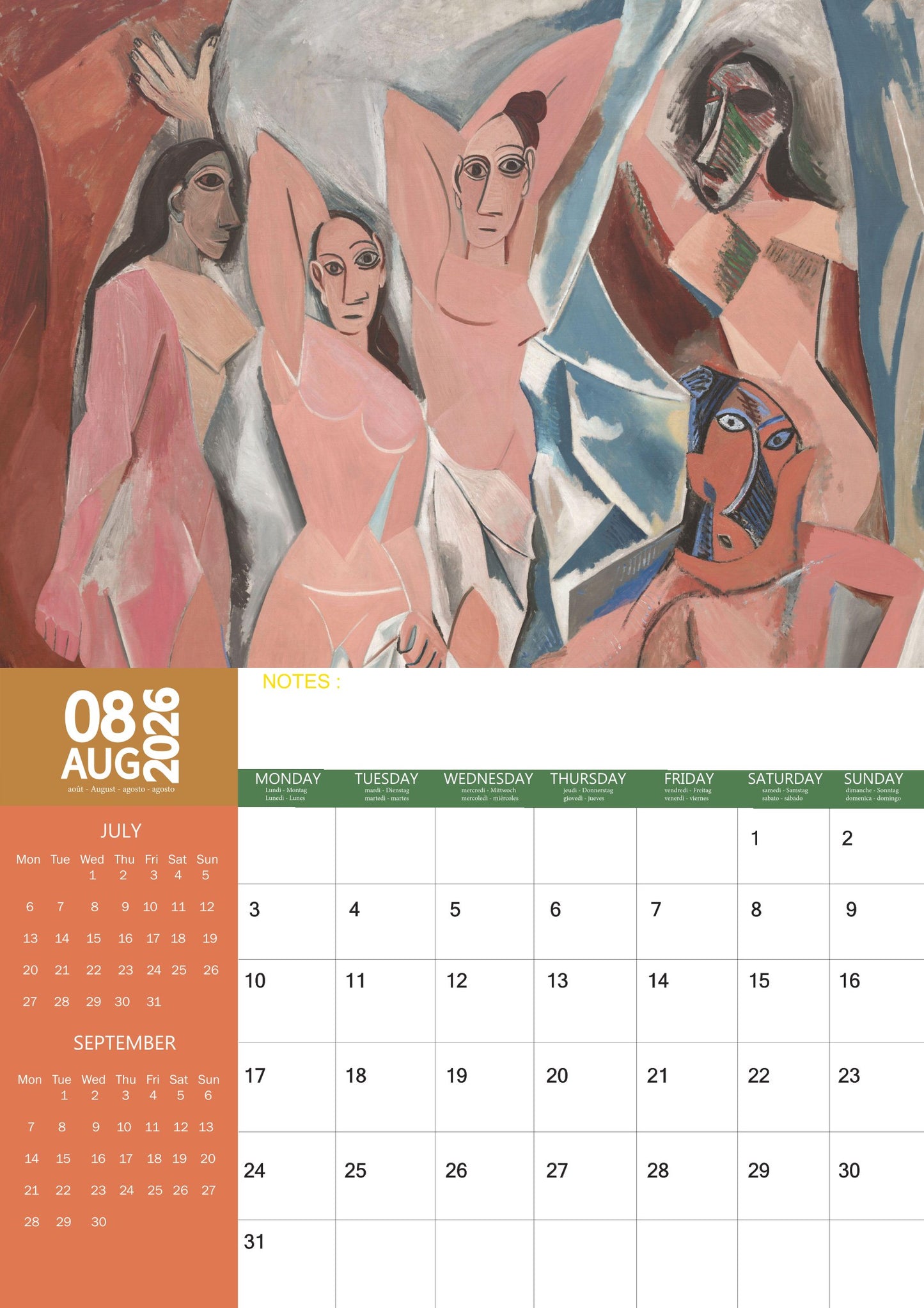 Picasso Art Calendar 2026 – M-PRA Range