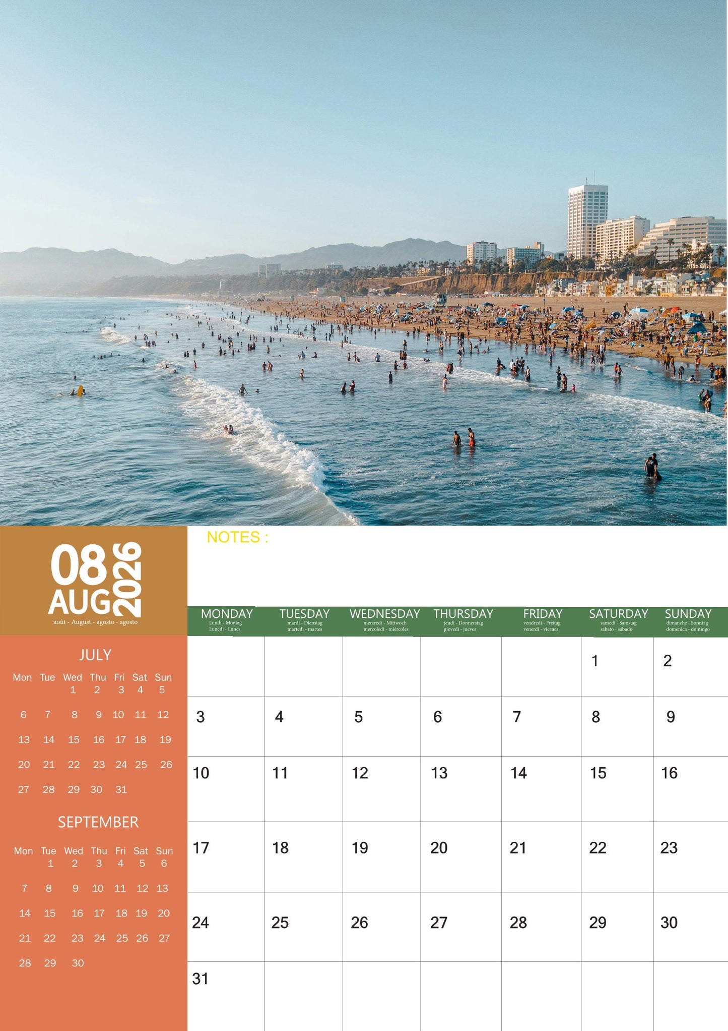 Los Angeles Calendar 2026 – M-PRA Range