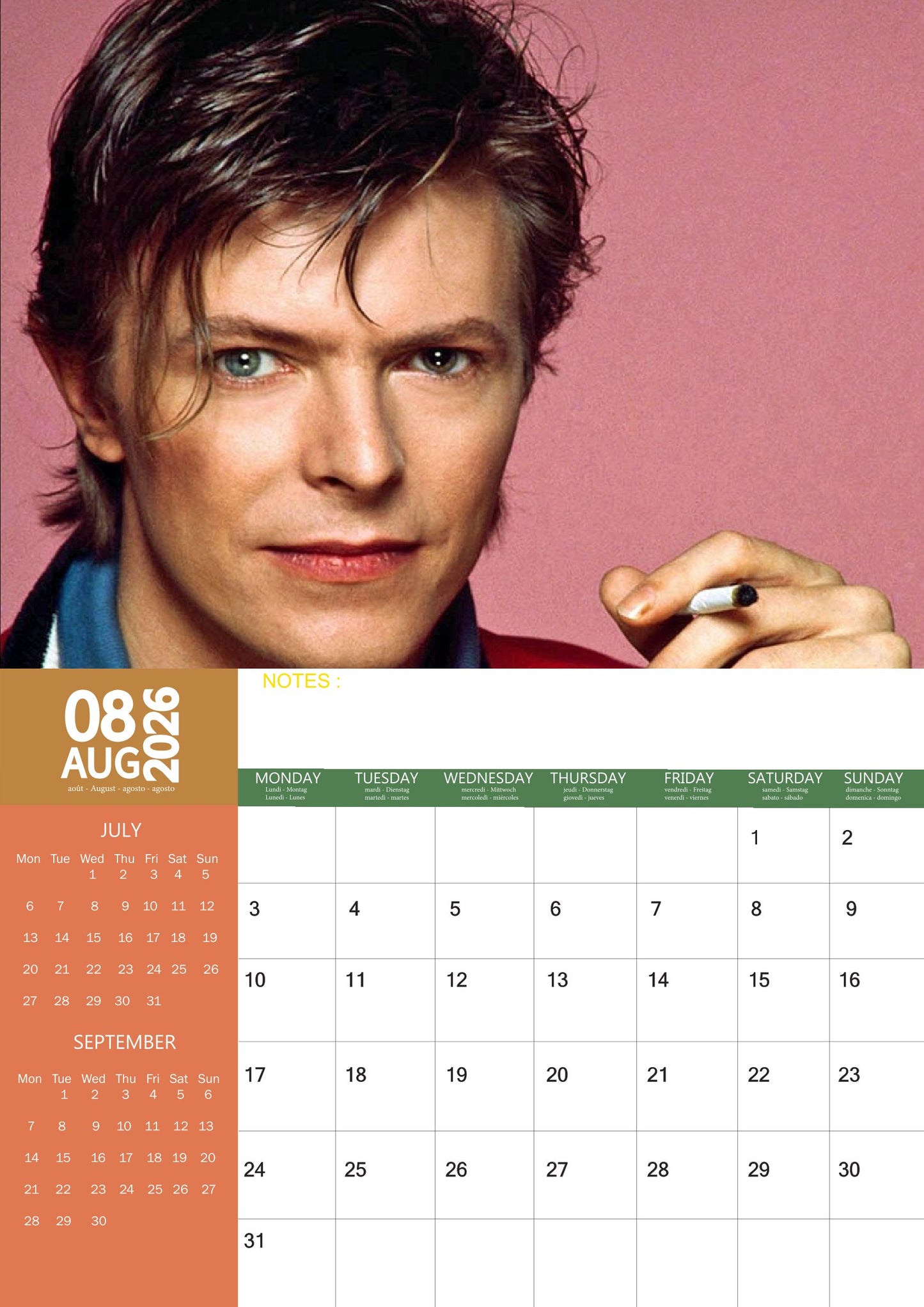 David Bowin Music Calendar 2026 – M-PRA Range