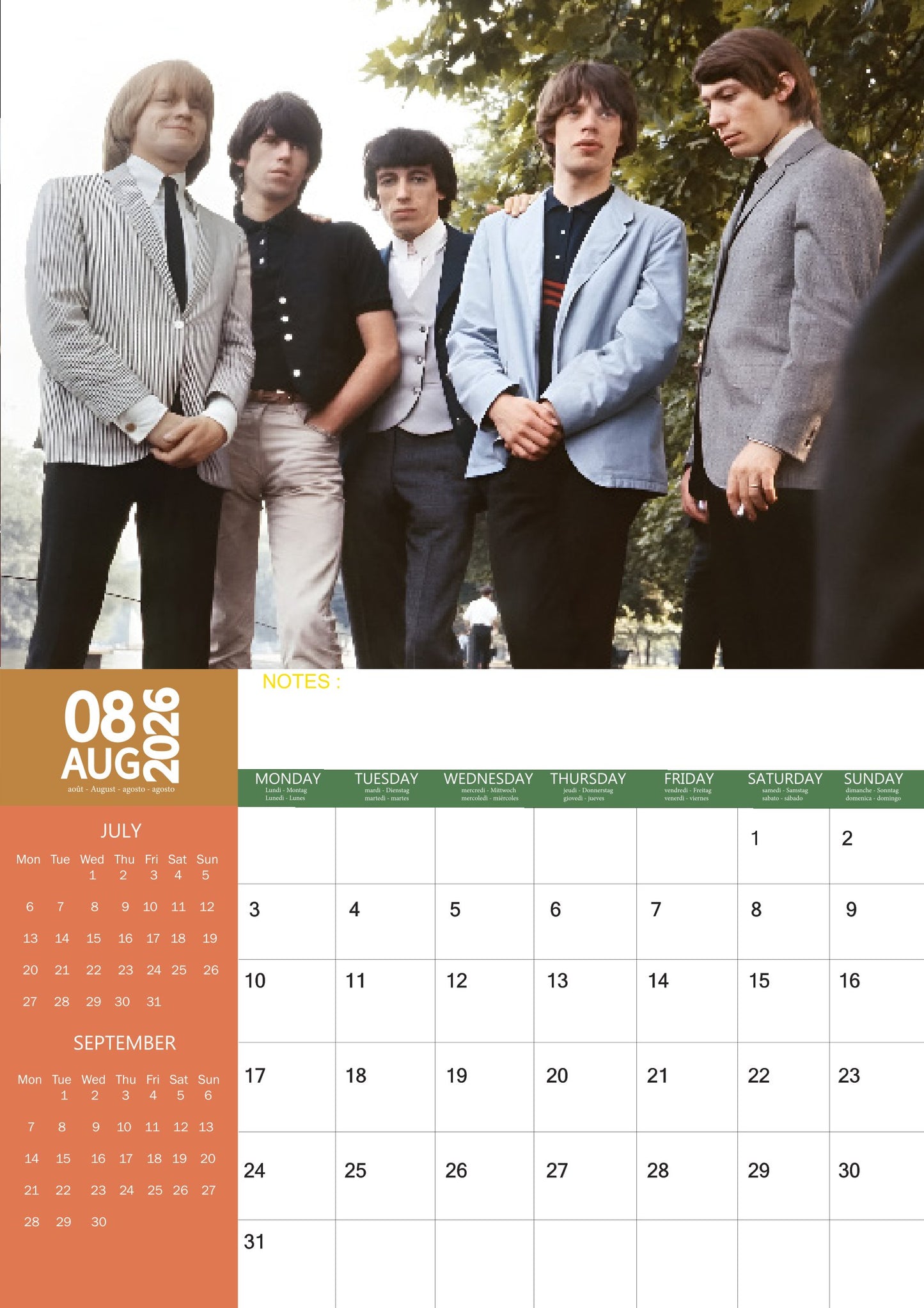 Rolling Stones Music Calendar 2026 – M-PRA Range