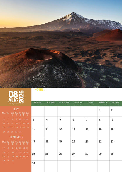 Volcano Natural Calendar 2026 – M-PRA Range