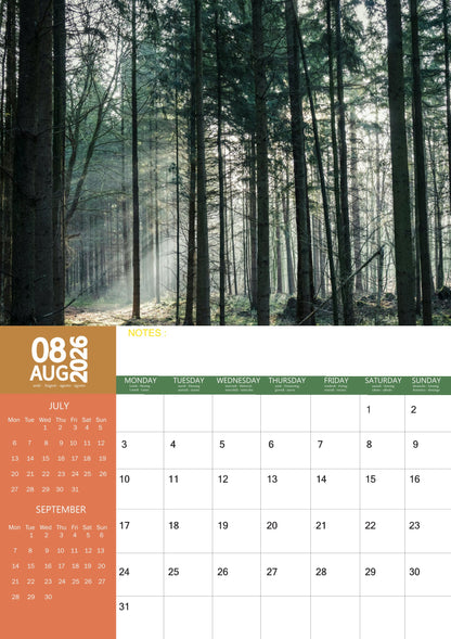 Deep Forest Natural Calendar 2026 – M-PRA Range