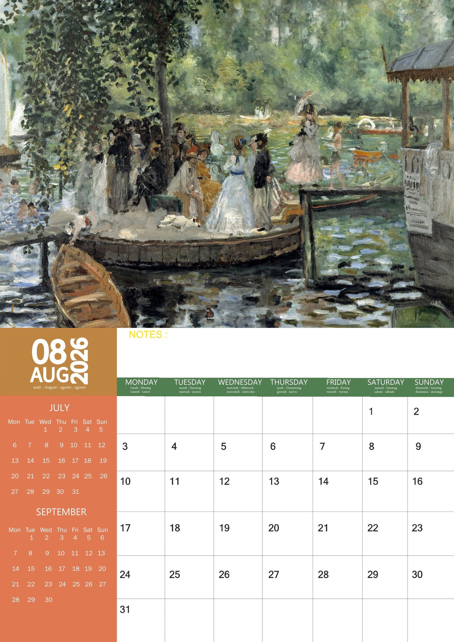 Renoir Art Calendar 2026 – M-PRA Range