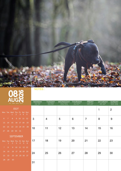 Staffordshire Bull Terrier Dog Calendar 2026 – M-PRA Range