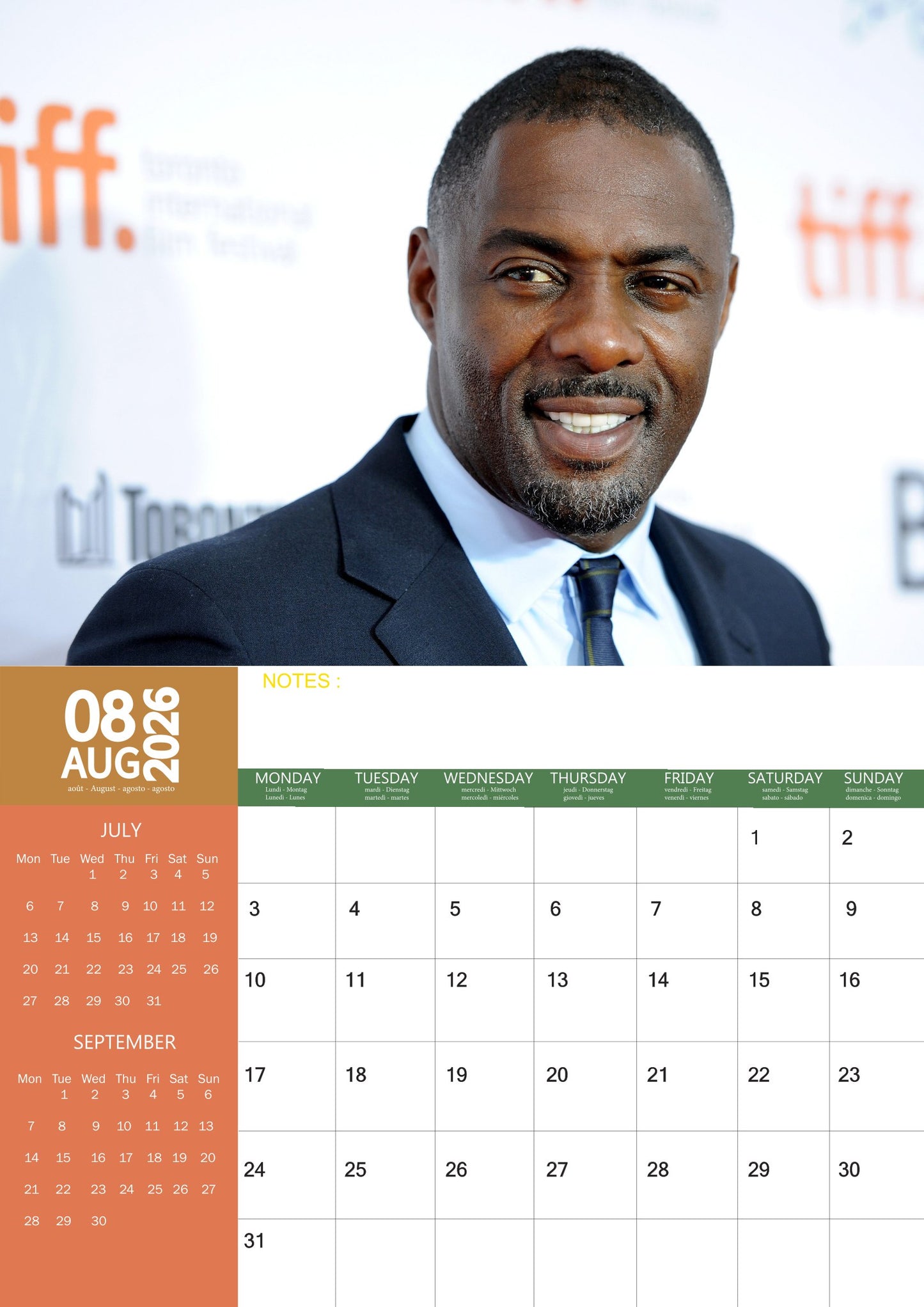 Idris Elba Celebrity Calendar 2026 – M-PRA Range