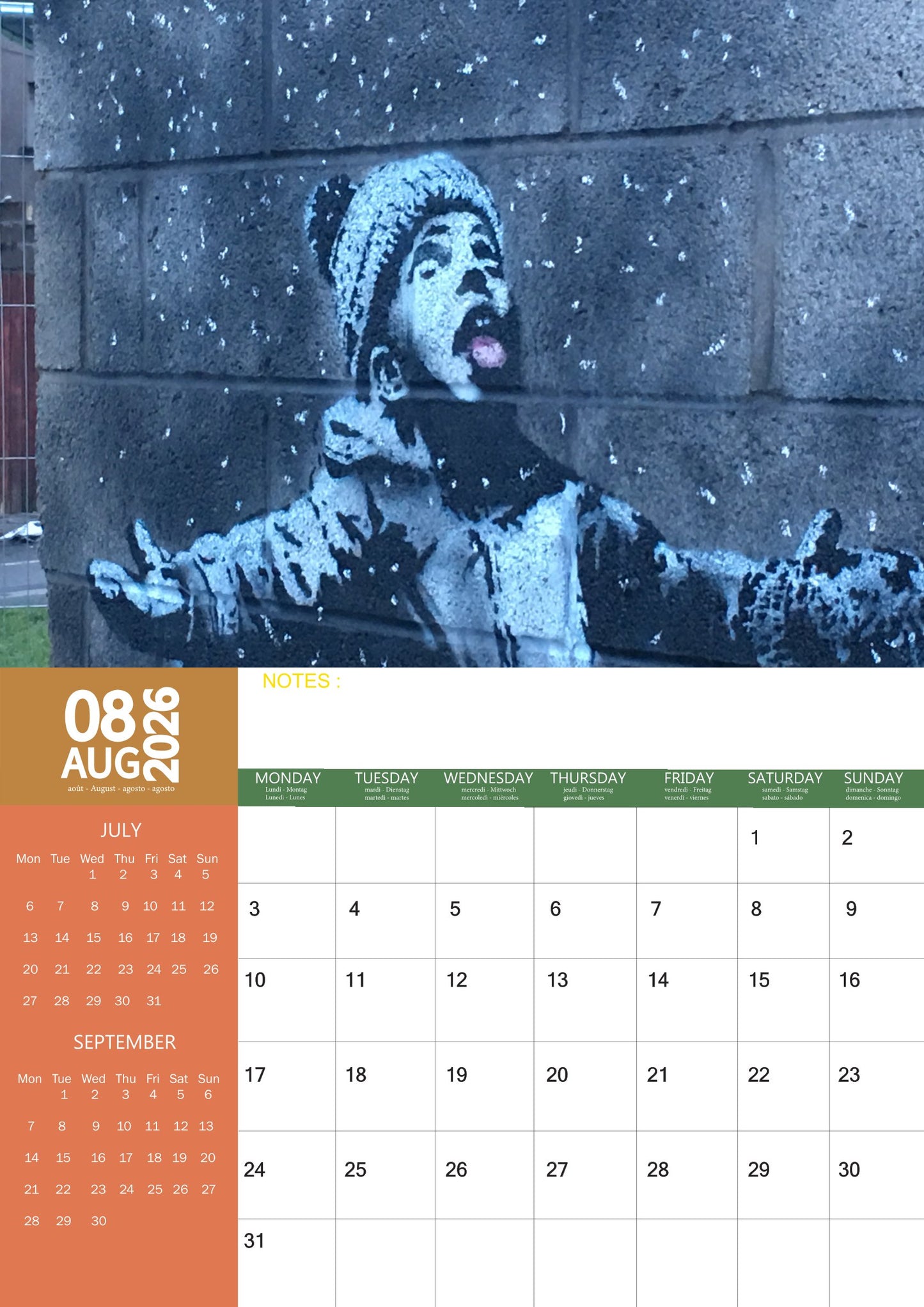 Banksy Graffiti Art Calendar 2026 – M-PRA Range