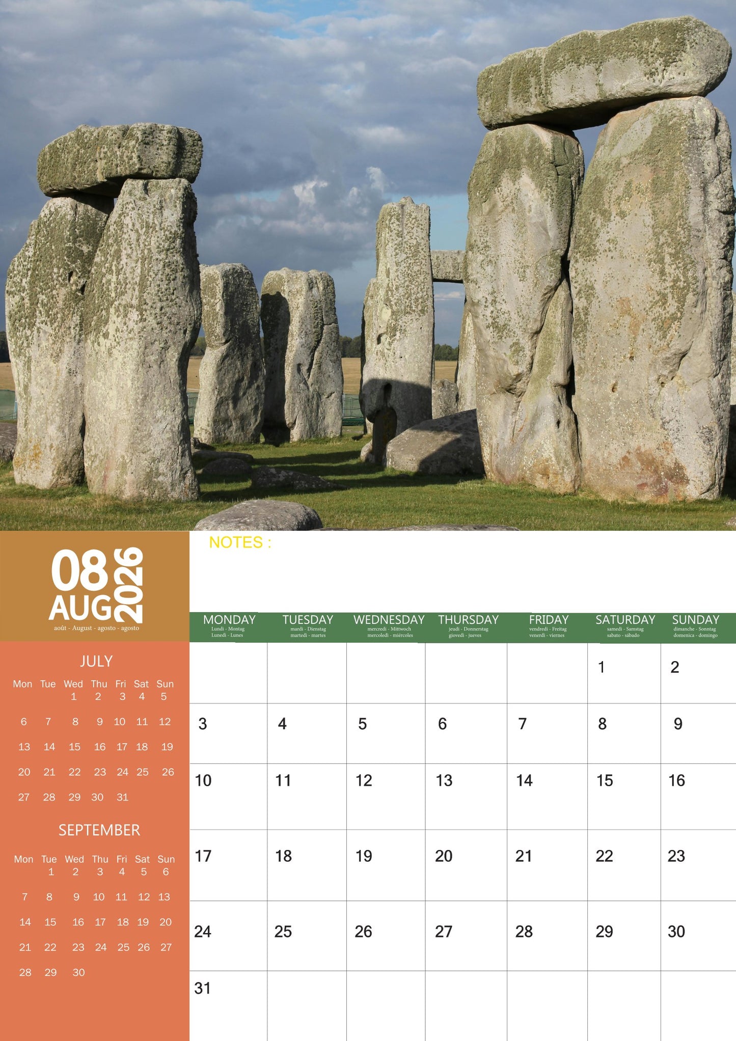 England Calendar 2026 – M-PRA Range