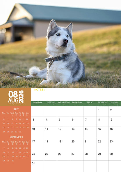 Siberian Husky Dog Calendar 2026 – M-PRA Range