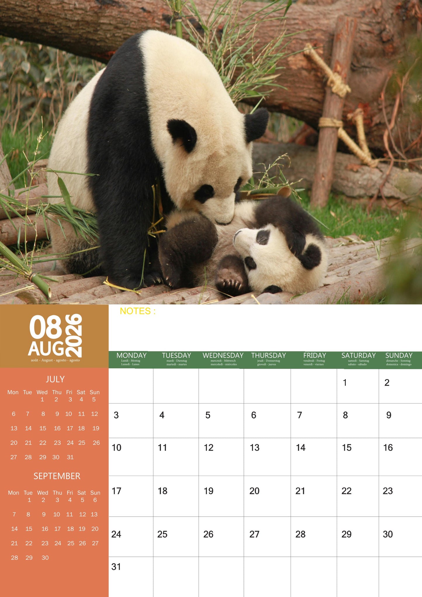 Panda Calendar 2026 – M-PRA Range