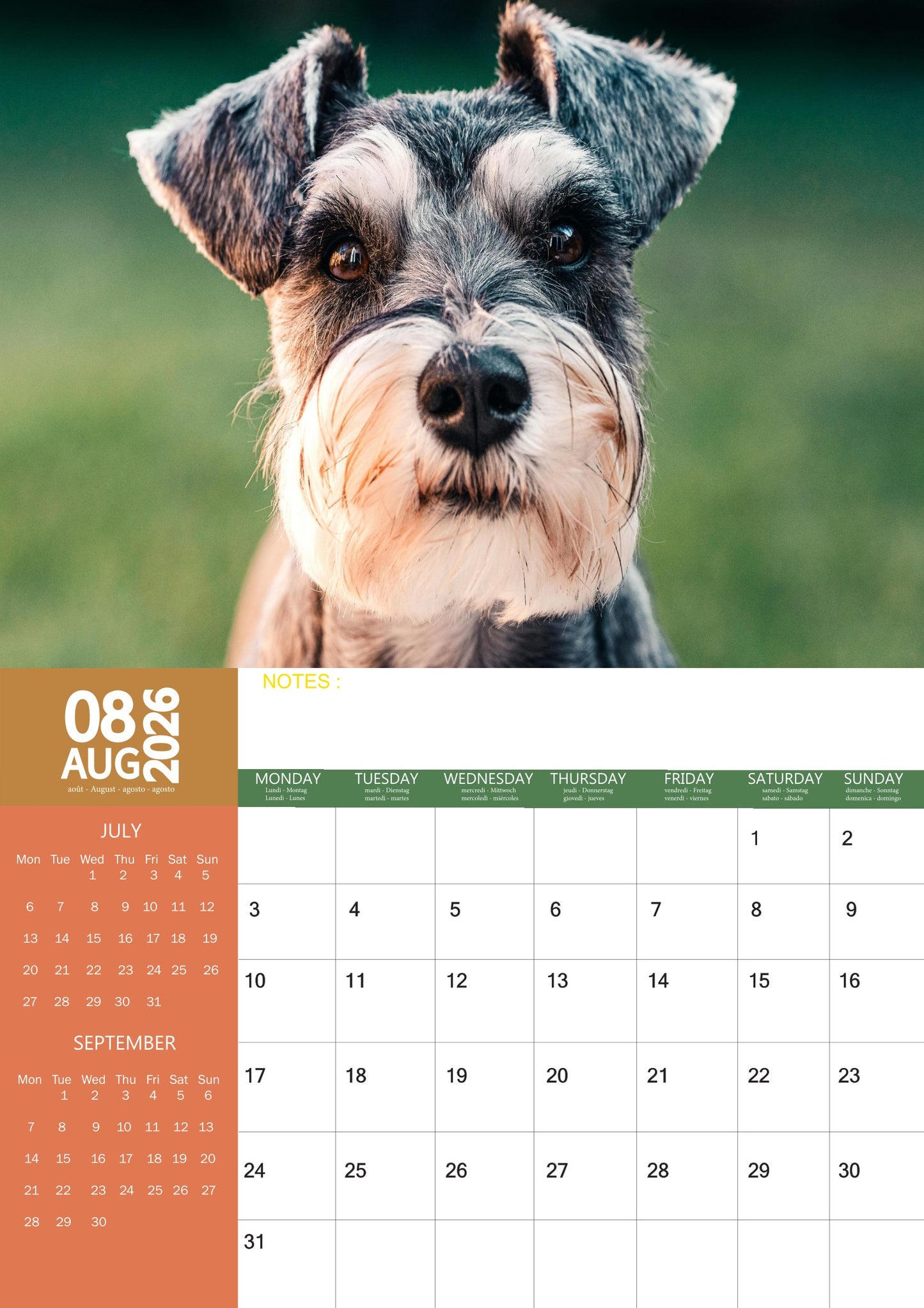 Fox Terrier Dog Calendar 2026 – M-PRA Range