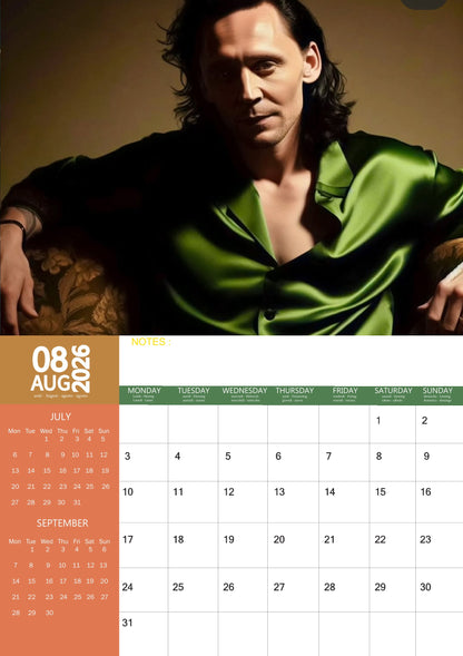 Tom Hiddleston Celebrity Calendar 2026 – M-PRA Range