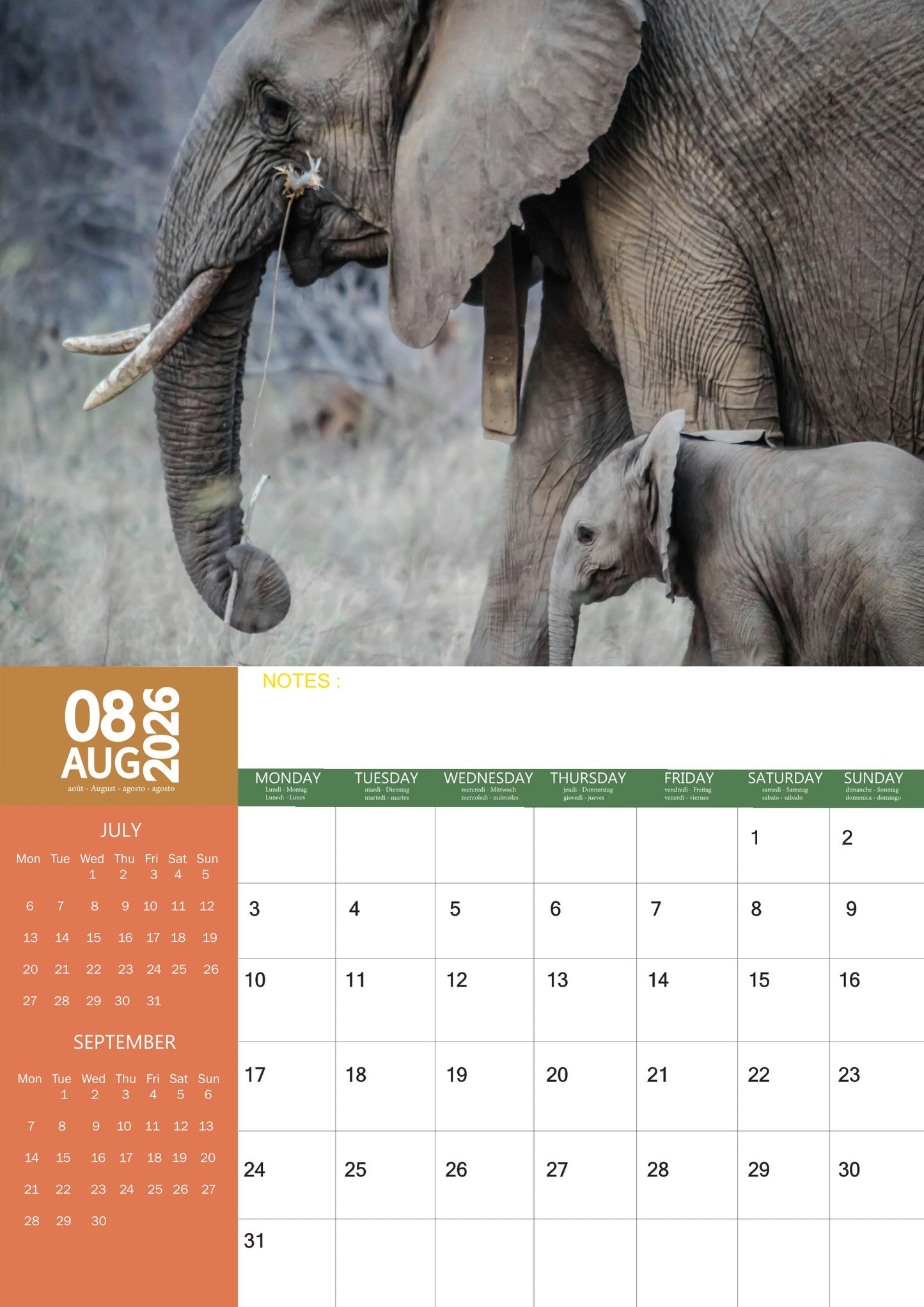 Elephant Calendar 2026 – M-PRA Range