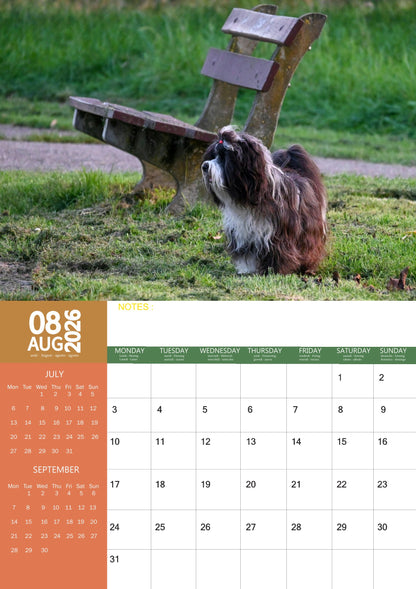 Tibetan Terrier Dog Calendar 2026 – M-PRA Range