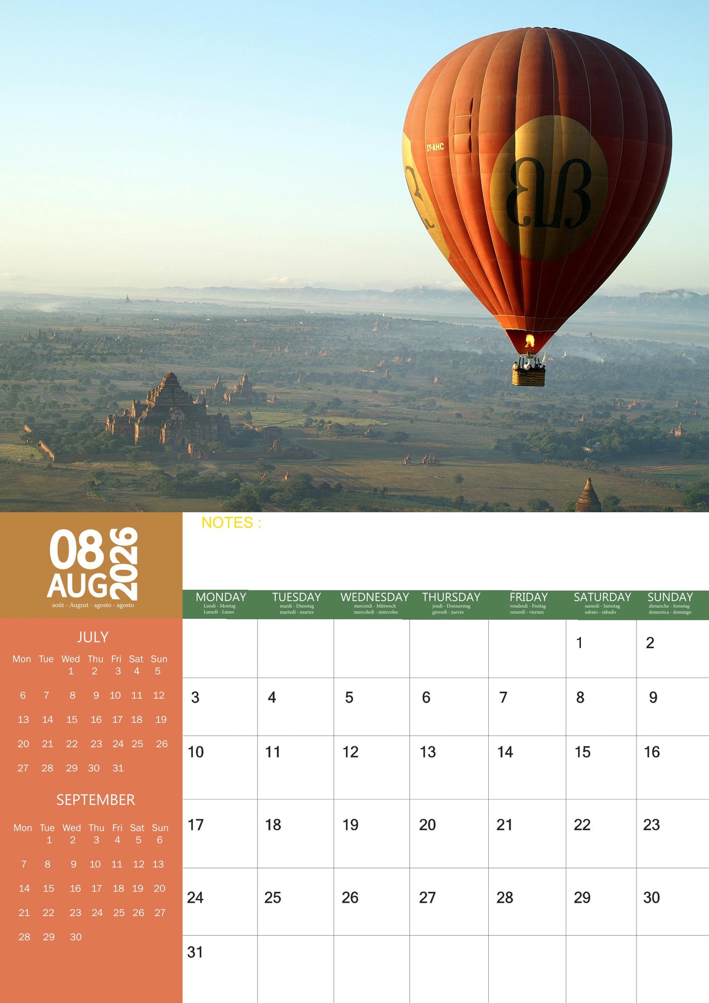 World Travel Calendar 2026 – M-PRA Range