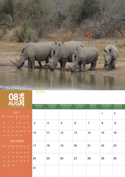 Rhinos Calendar 2026 – M-PRA Range