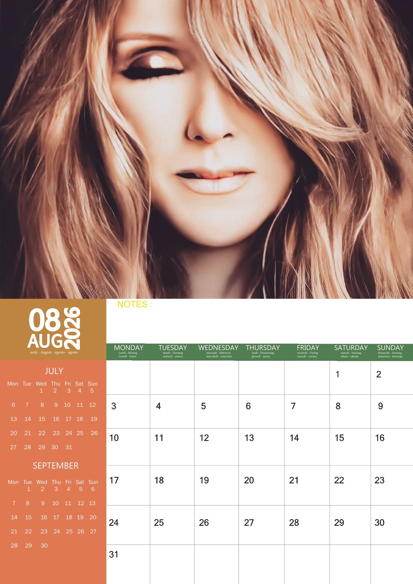 Celine Dion Music Calendar 2026 – M-PRA Range