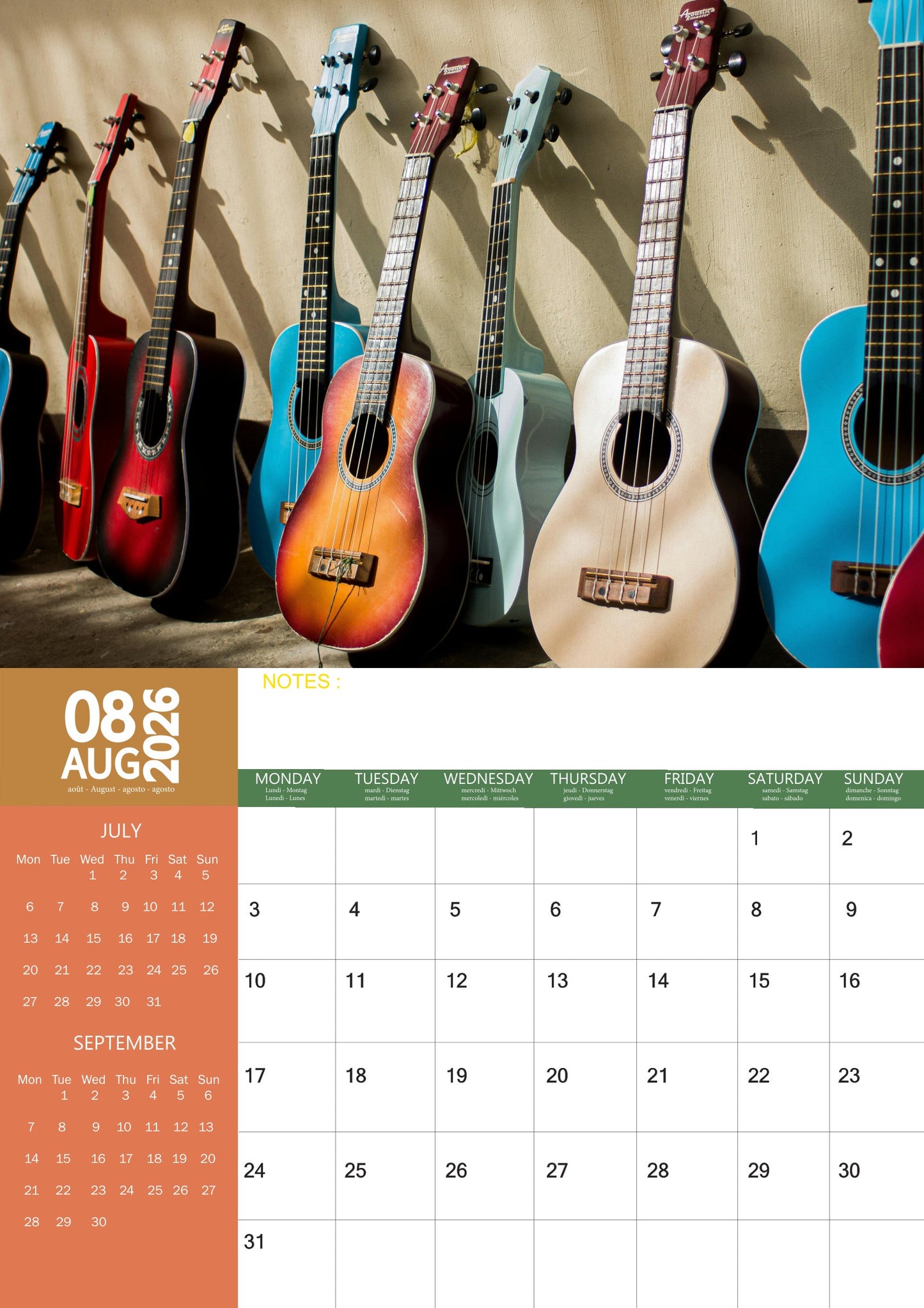 Guitar Art Calendar 2026 – M-PRA Range