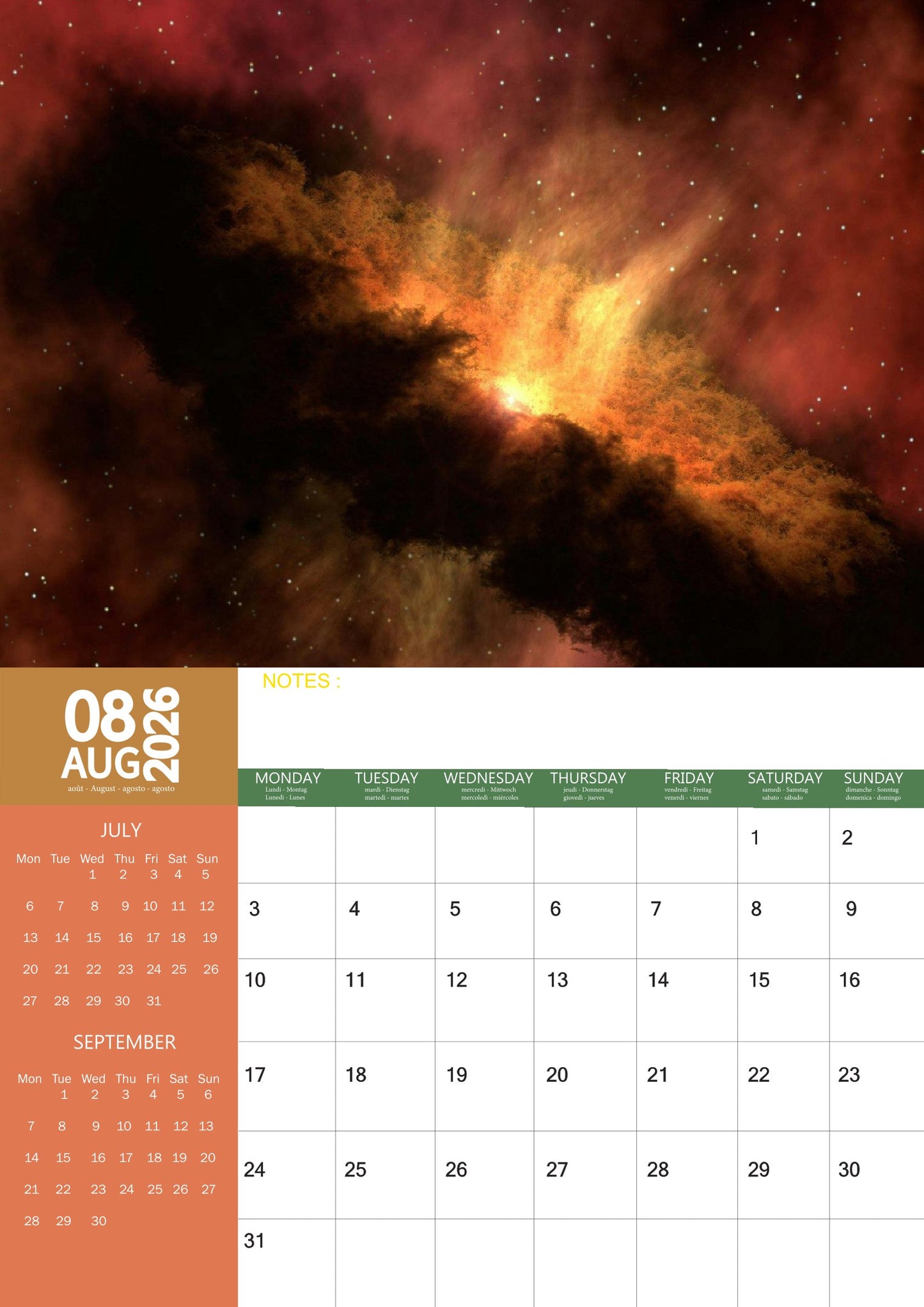 Space Bound Natural Calendar 2026 – M-PRA Range