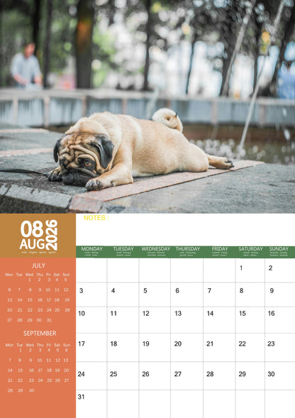 Pug Dog Calendar 2026 – M-PRA Range